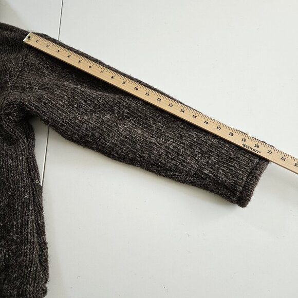 Laundromat Knit Jacket Sweater S Brown Full Zip Thick Wool Floral Lined Handmade - Picture 5 of 16